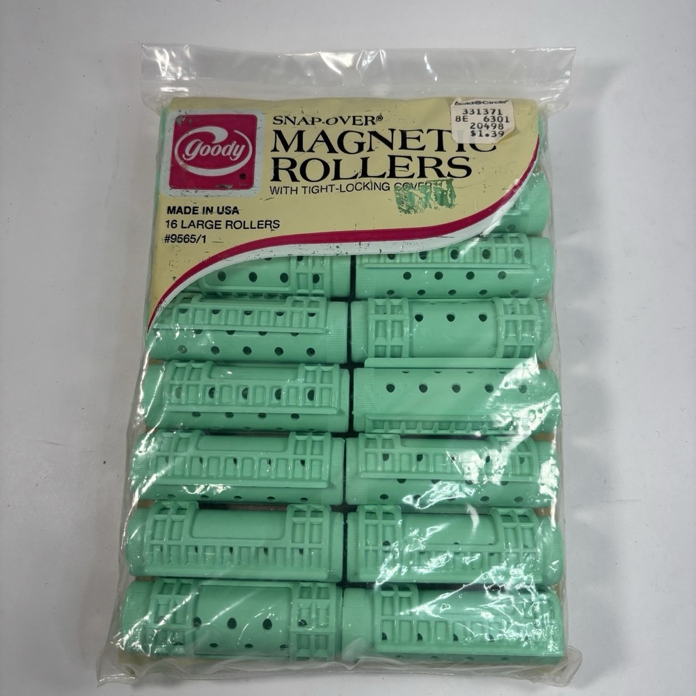 Vtg Goody Magnetic Rollers 16 Large Rollers 7/8"